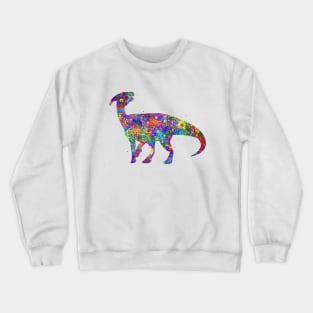 Parasaurolophus dinosaur watercolor Crewneck Sweatshirt